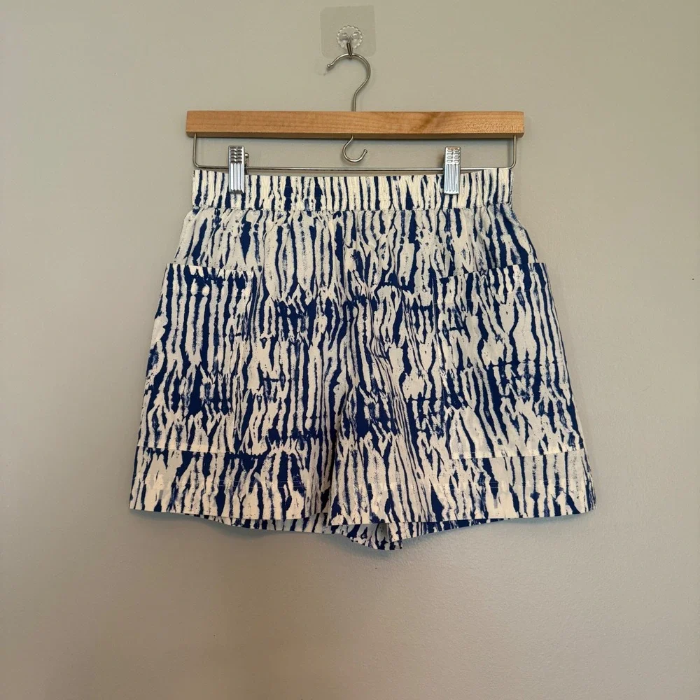 Rails Blue White Tiger Stripe Elastic Waist Pull On Shorts Womens Small - Picture 6 of 6
